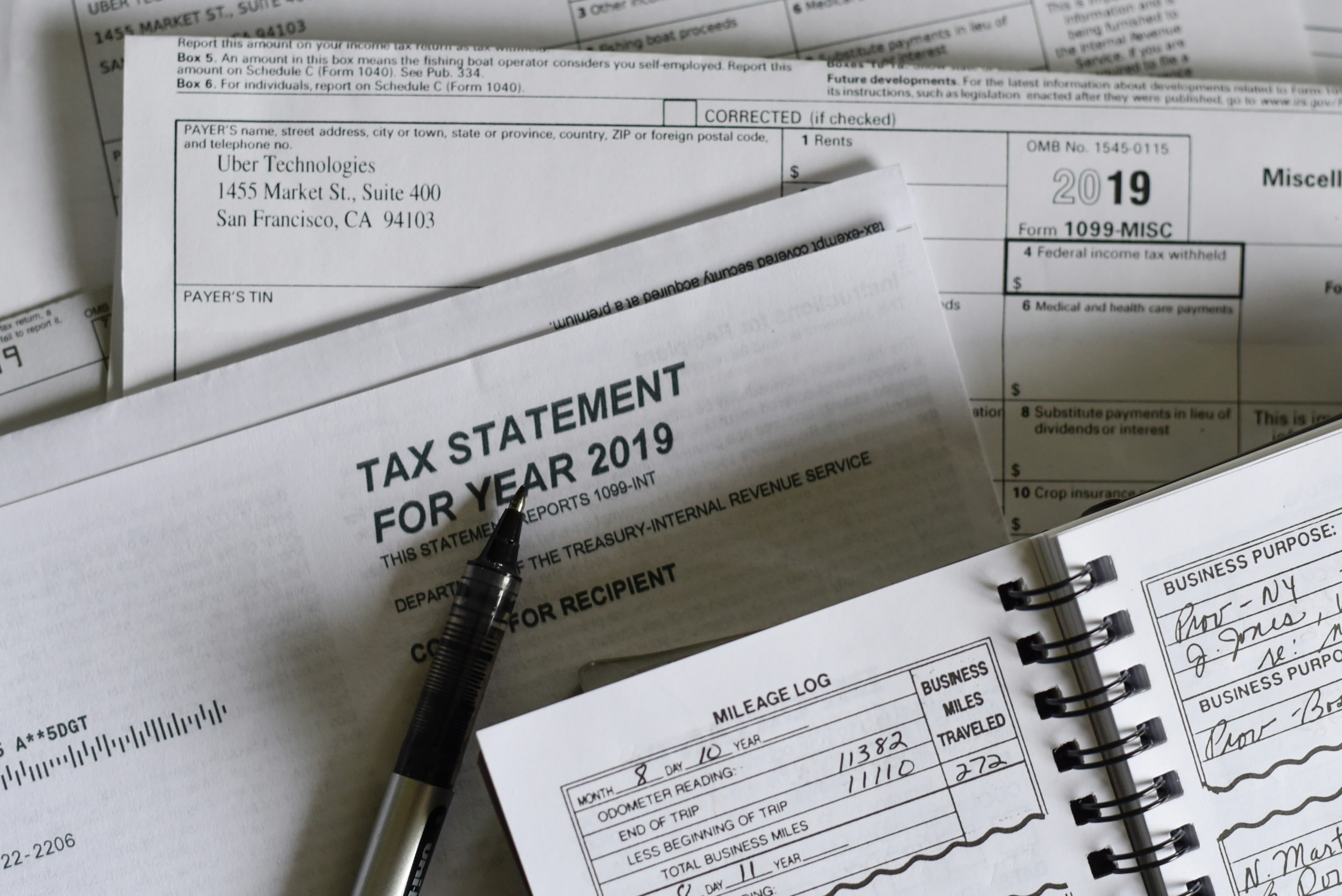An annual tax statement on a desk