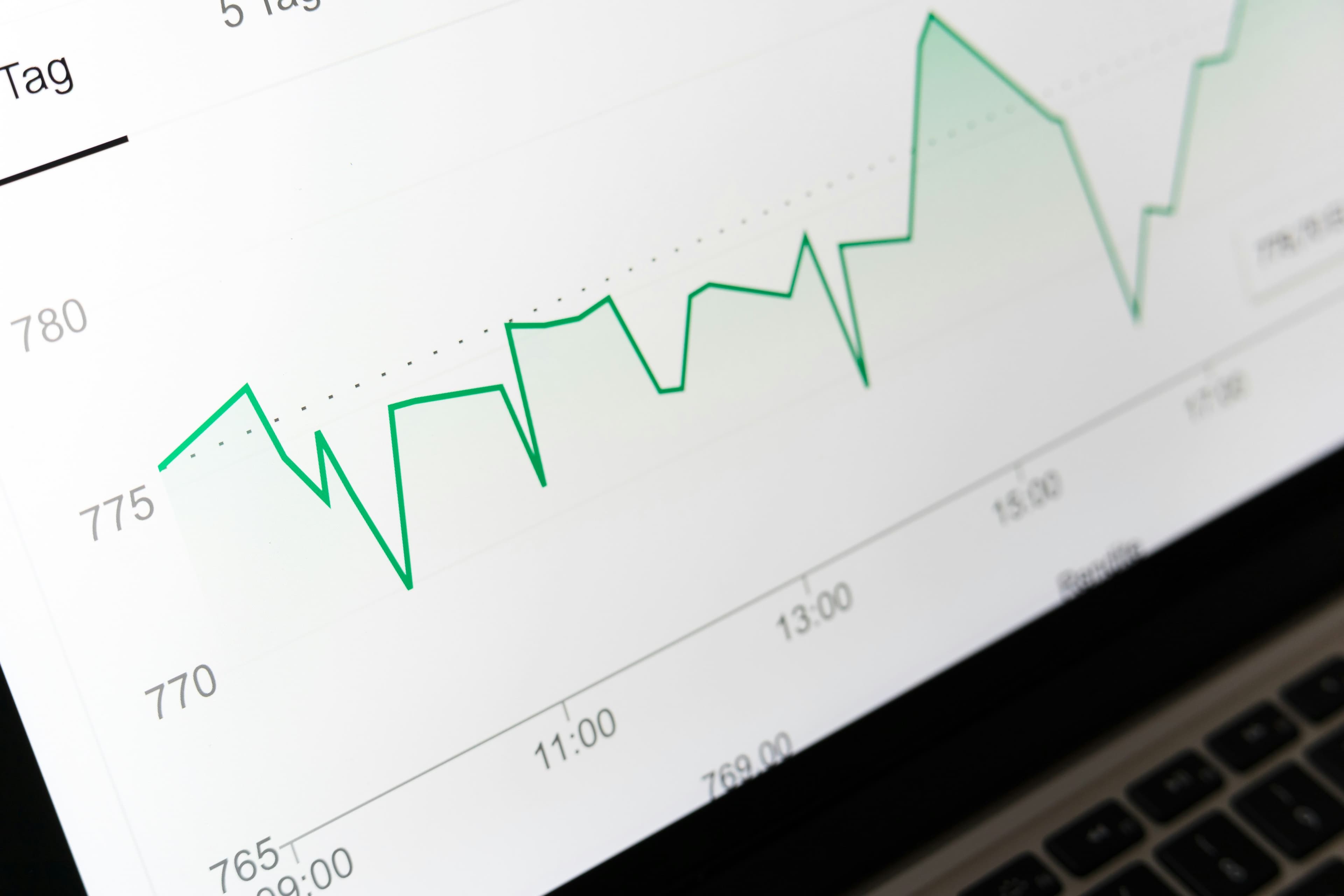 A performance trend line printed on a report
